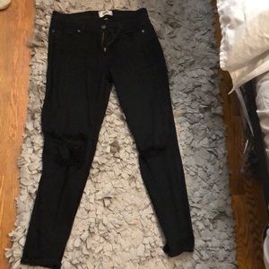 Black ripped Paige jeans